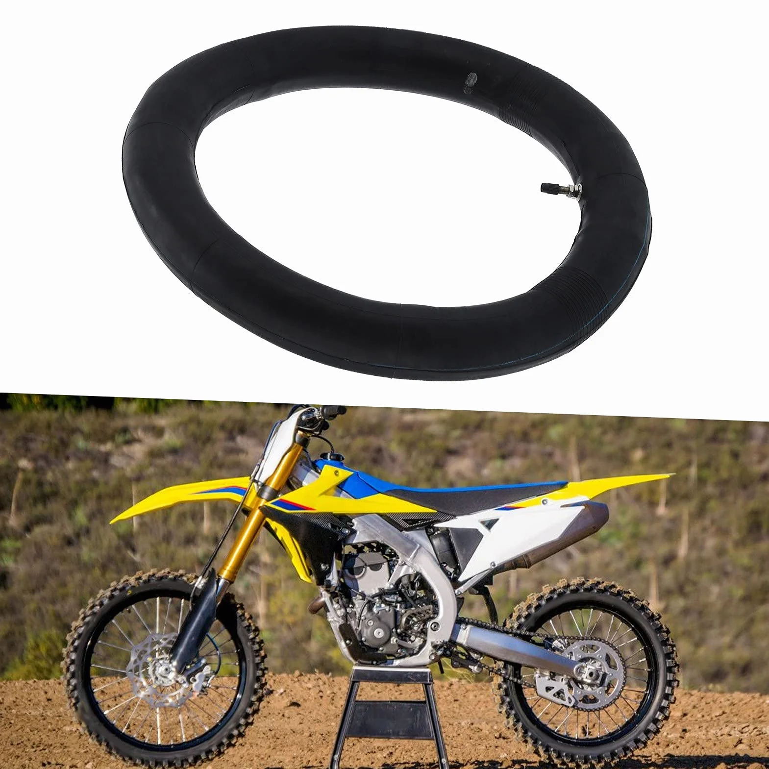 Akozon Juego de tubo interior para llantas, 3.00-12 (80/100-12) Neumático con tubo interior para 3.00-12 Llantas Knobby Pit, Motocross, Dirt Bike, Off Road