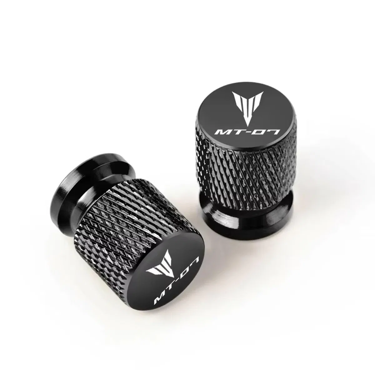 Tapones de Válvula para Yamaha MT-07 MT07 MT 07 All Year 2017 2018 2019-2025 Tapas de Válvula de Aluminio CNC Antipolvo para Motocicletas con Logo Ruedas Antipolvo Accesorios,Black Style