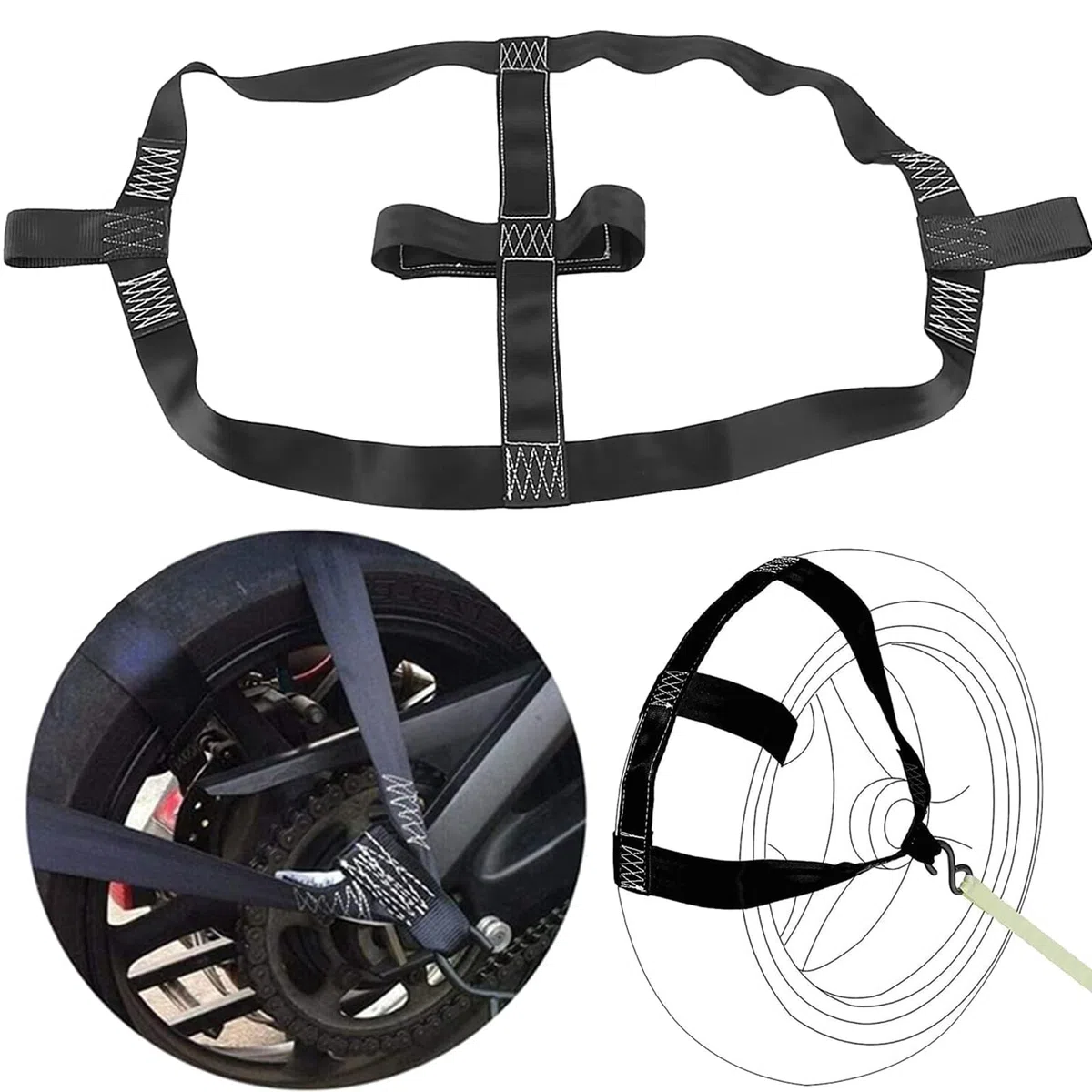 Correa de Amarre para Rueda Trasera de Motocicleta, Correas Tensoras Universales, Accesorios para Motocicletas