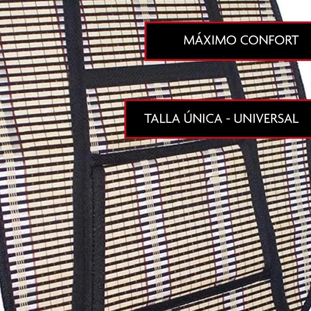 Krawehl - Respaldo para el Asiento del Coche - Respaldo de Verano - Evita el Sudor - Máxima Comodidad - Fabricado en Fibra Vegetal - Compatible con Todos los Asientos - Bambú y Negro
