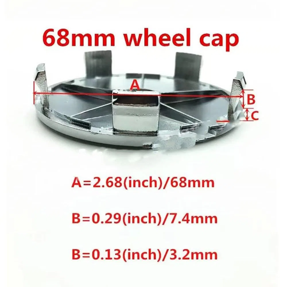 KAnduo 4 Piezas Coche Rueda Tapas Centrales Compatible con para BBS 56MM 60MM 65MM 68MM,68mm-Plaid