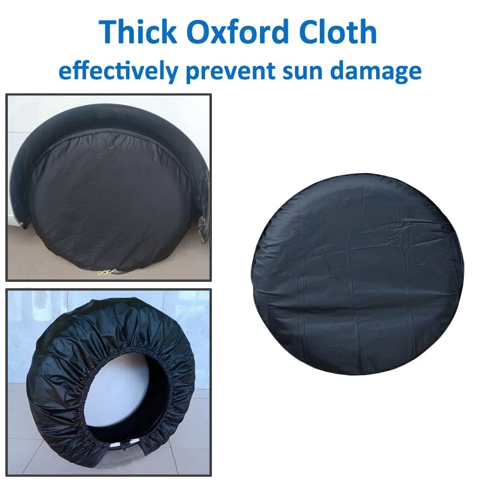 ETOPARS 4 Piezas Cubiertas de Neumáticos 18-21 Pulgadas Impermeable Cubierta de llanta de Refacción Cubierta Neumático Funda Protector para Ruedas Remolque Negro