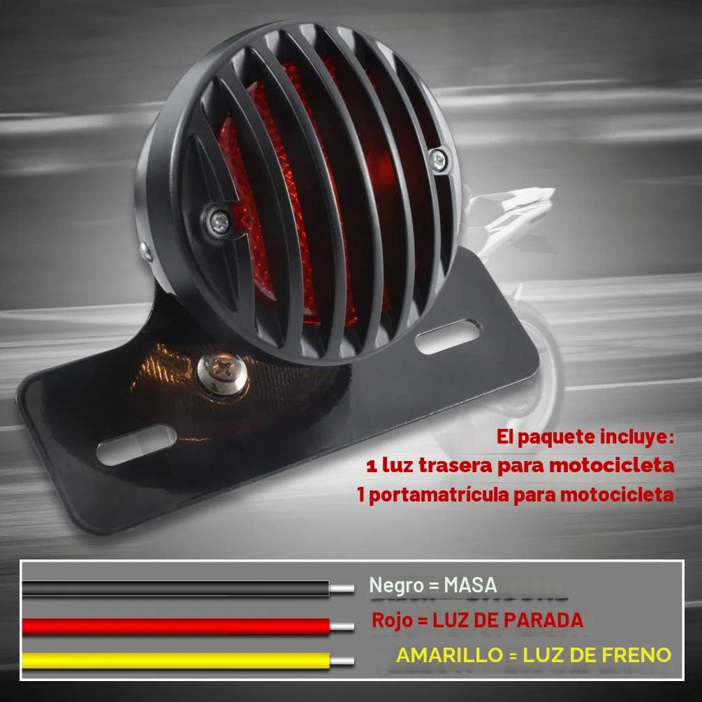 KATUR Luz de freno redonda para motocicleta, para Harley, Bobber o Chopper Custom