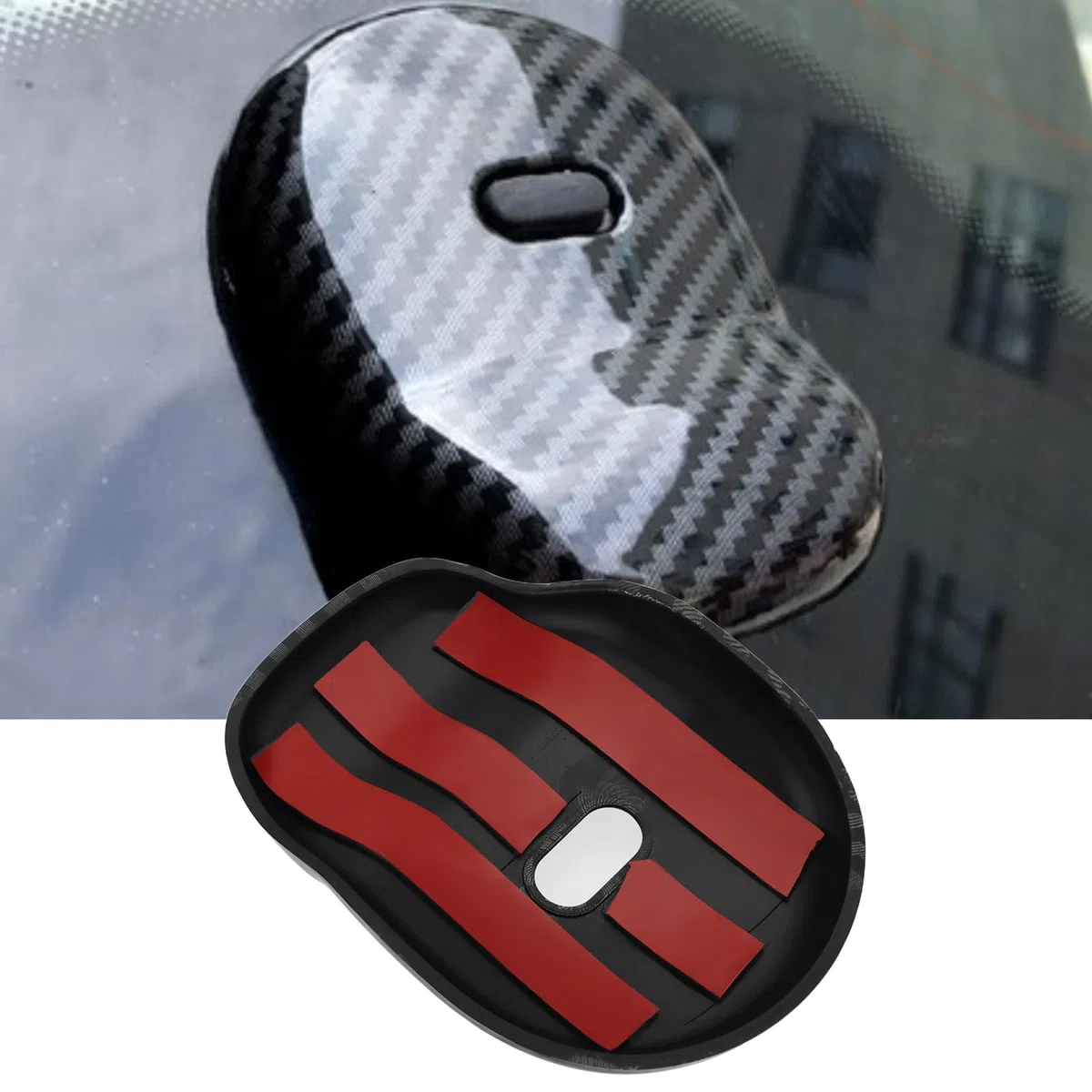 EMSea Cubierta de Manija de Puerta Trasera de Fibra de Carbono Compatible con Smart 453 ForTwo