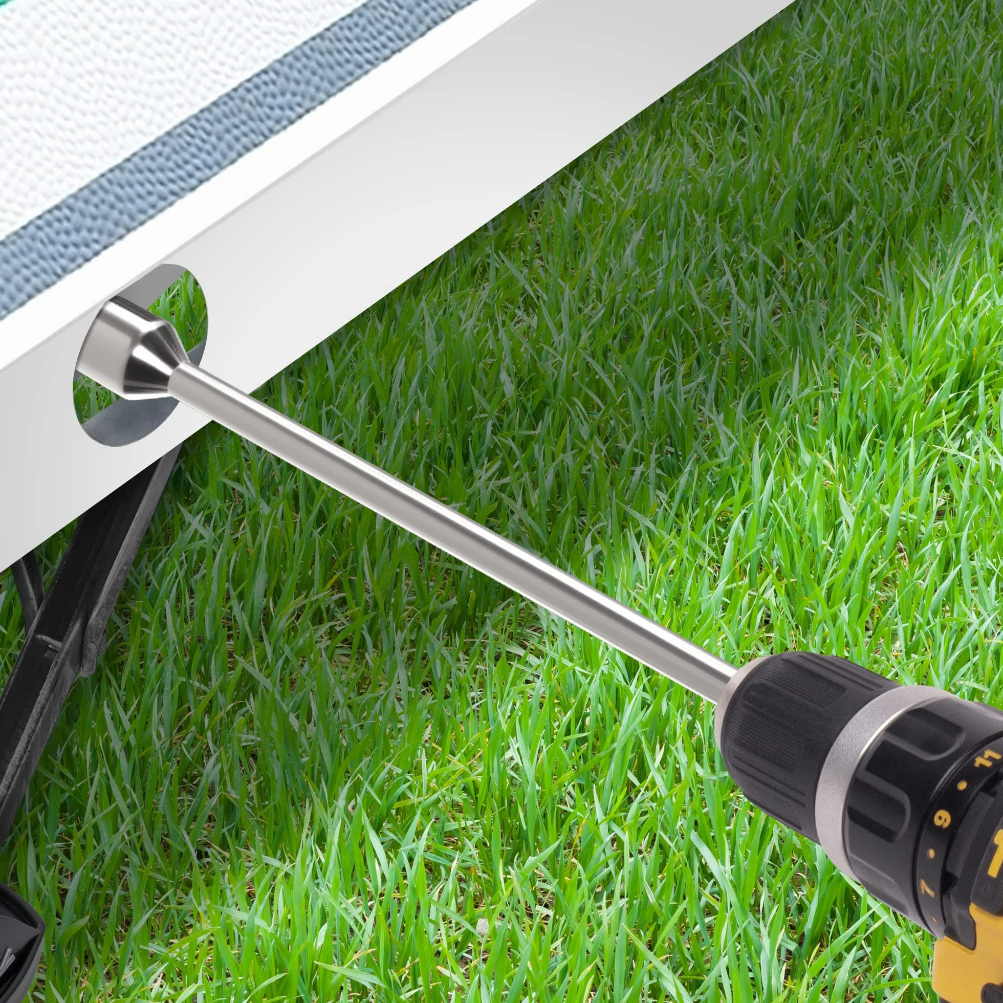 GADLANE - Prolongador/adaptador de taladro eléctrico para patas de caravana. 30 cm de largo, 19 mm de diámetro
