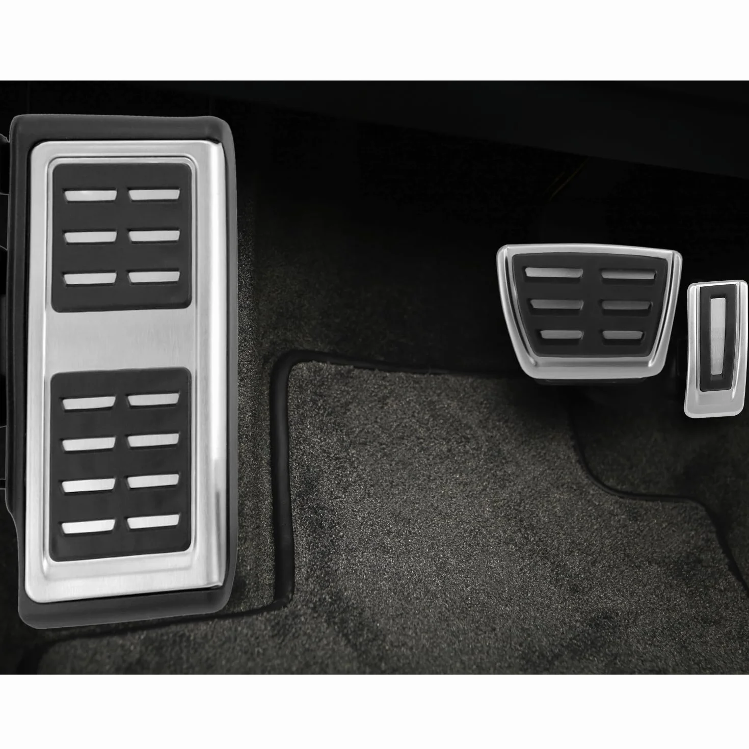 QWORK® Pedales de Reposapiés de Acero Inoxidable Cubierta de Tapas de Pedal de Freno, Compatible con VW Golf 7