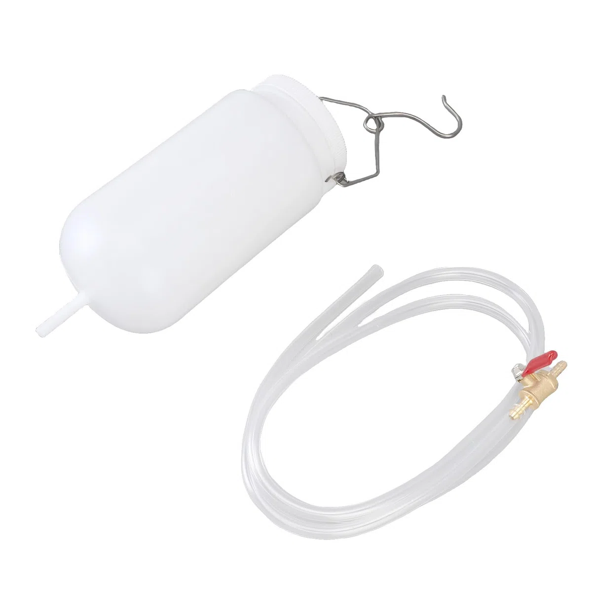 VBESTLIFE Tanque de Auxiliar, Tanque de Gasolina de 1 Litro con Manguera de y Válvula de Cierre para Motocicleta, Compatible con Bomba de Externa y Carburador para Viajes en Bicicleta de Larga