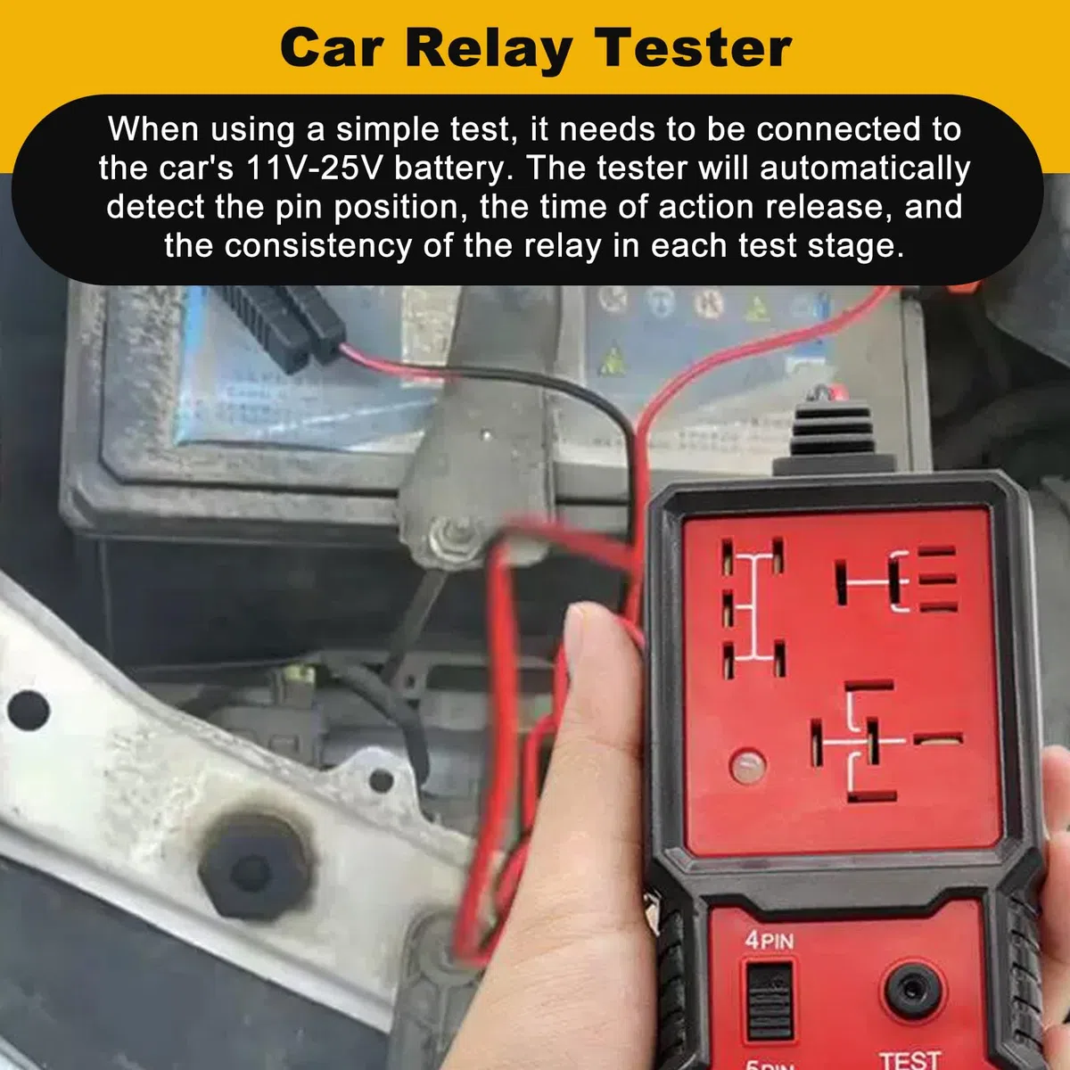 Auto Relé Probador Electrónico Auto Relé Detector Batería Coche Probador Herramienta de diagnóstico