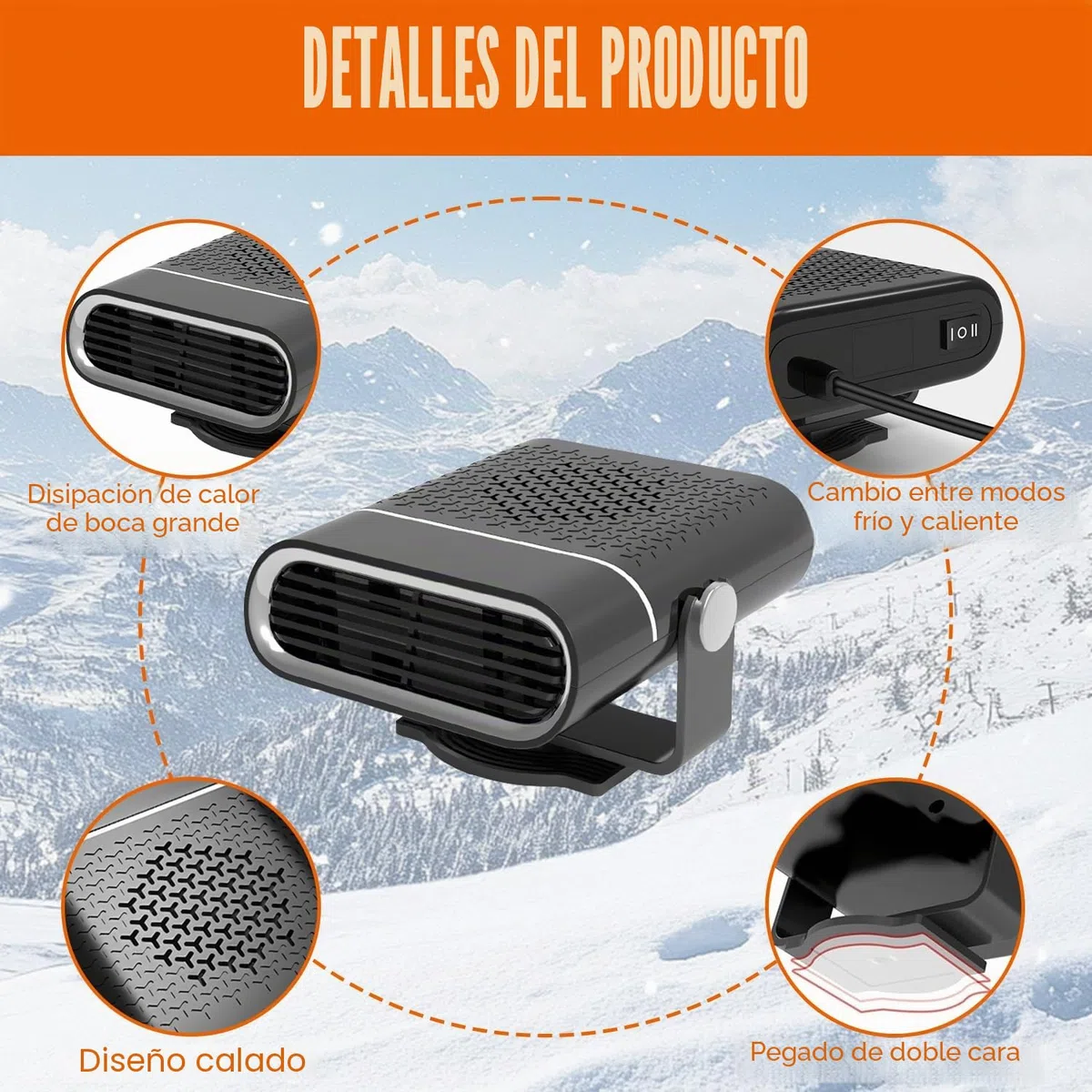 Calentador De Coche, Calentador Portátil para Coche, Calefactor Coche Mechero, 2 En 1 Calefactor para Mechero Coche, 150W Calefactor De Coche, Apto para autocaravanas, caravanas, Camiones, turismos