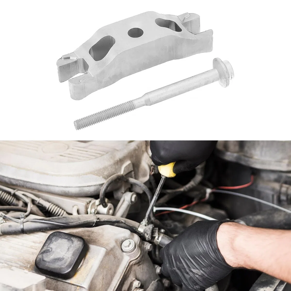 Juego de abrazaderas para inyectores de combustible con soporte para boquilla de rosca y abrazaderas para tubos compatible con VW WHT004739 03L130216