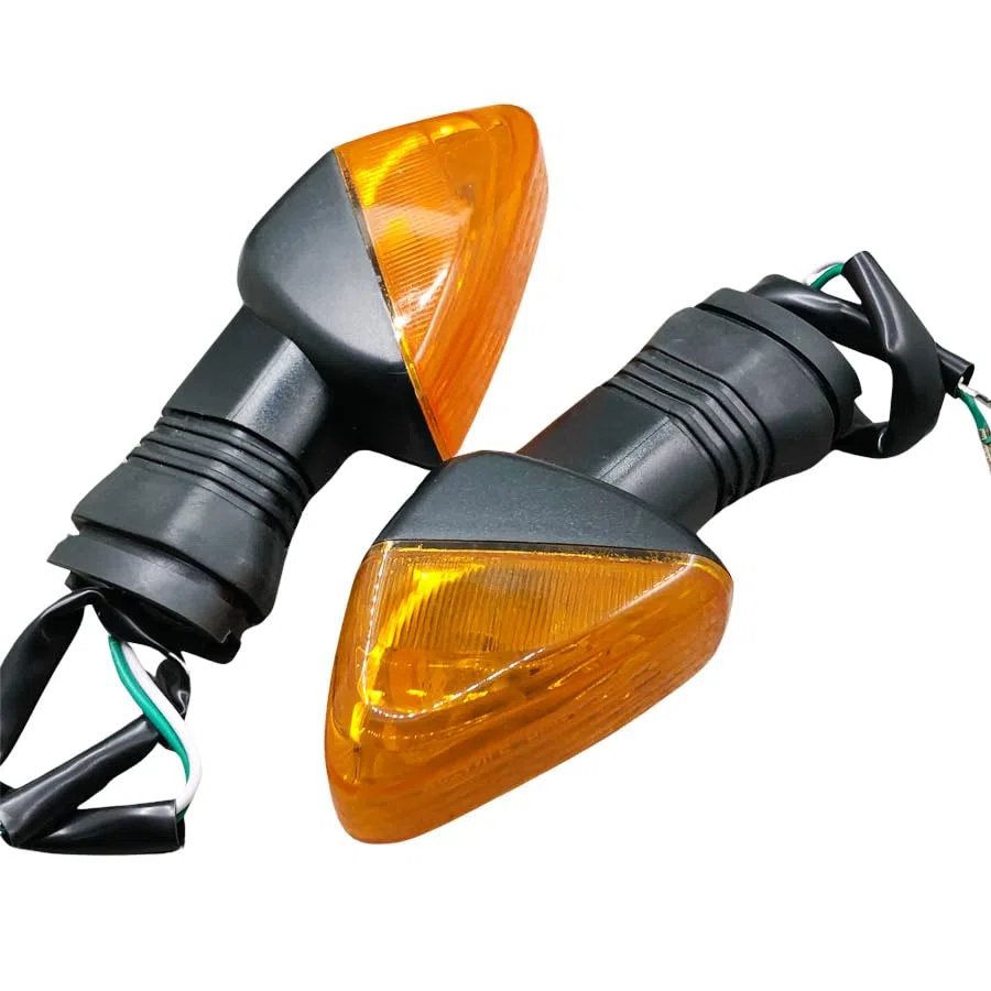 1 par de intermitentes delanteros y traseros de motocicleta con lente amarilla para Kawasaki KLE 500 650 Versys Z1000 Z750S Ninja 650R ZX-6R 600 636
