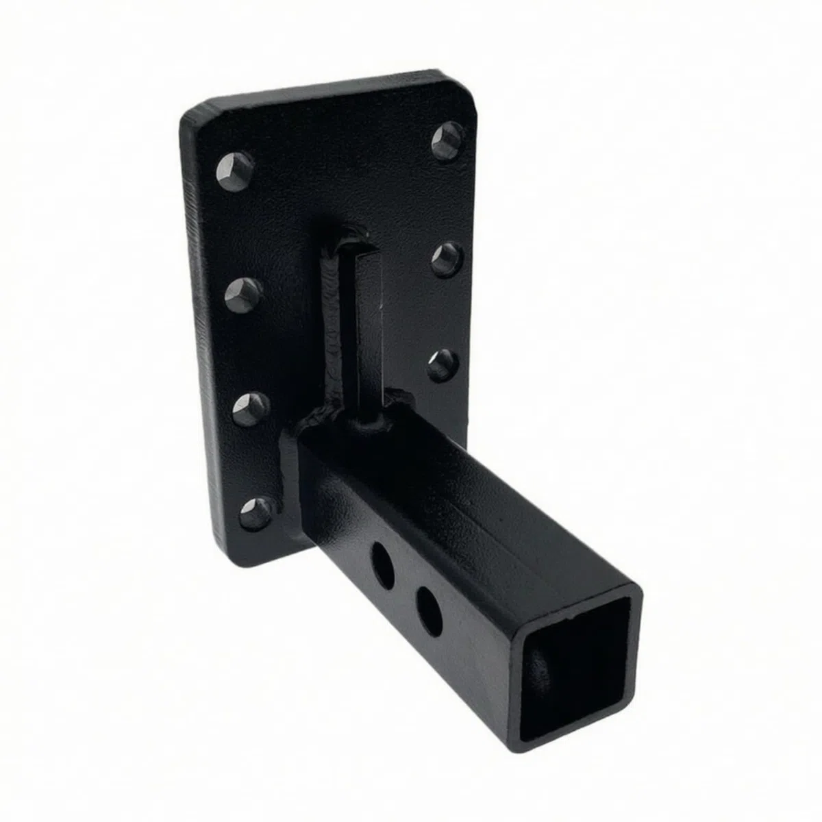Enganche Remolque Vehiculo Bracket, Estilo Industrial De Alta Resistencia, Diseñado para Remolque De Vehículos Todoterreno, con Base De Montaje Ajustable Y Acabado En Color Negro.