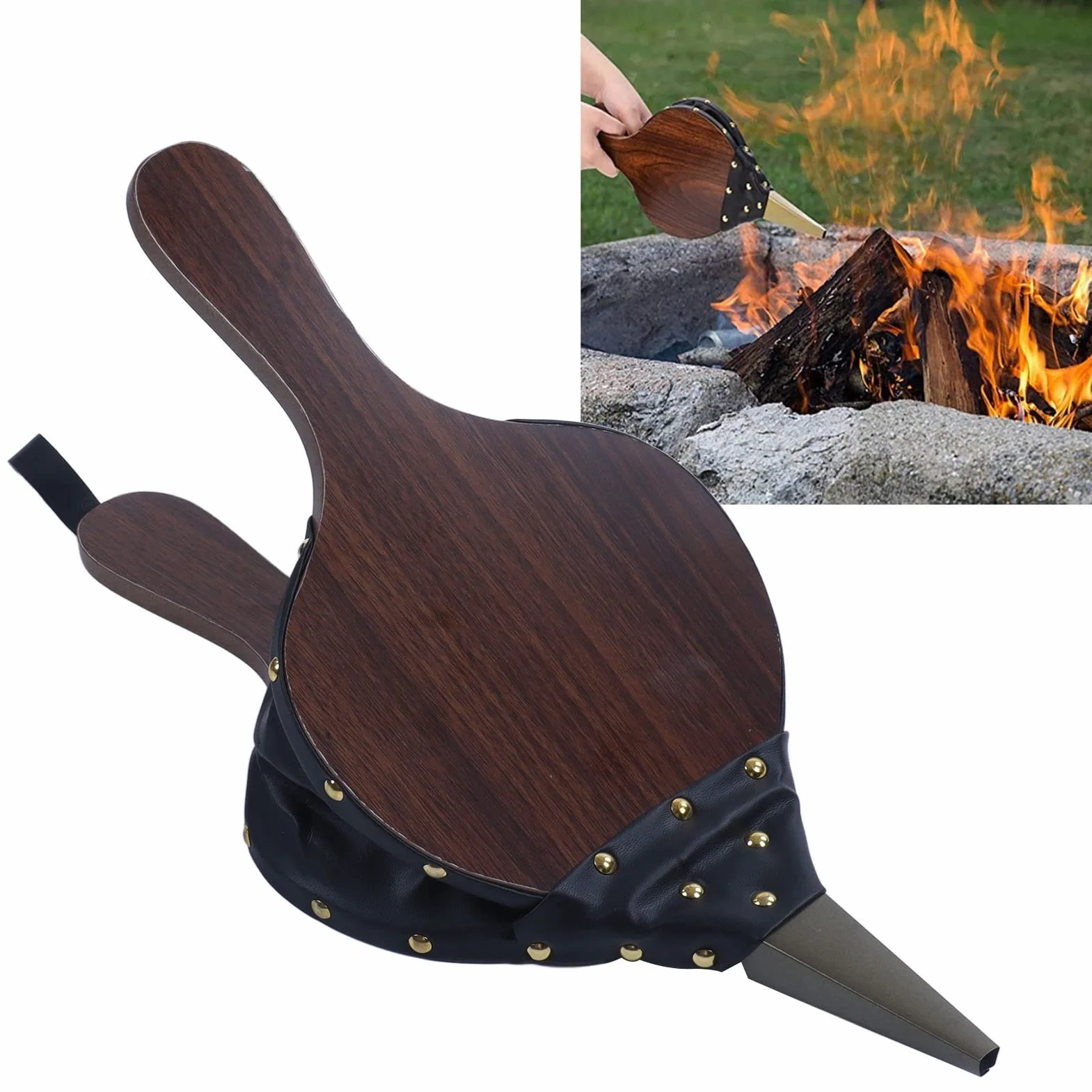 Soplador Barbacoa Manual Fuelle Chimenea Soplador de Fuego Soplador de madera de fuelle para chimenea Fuelle de Fuego de Barbacoa Cocina al Aire Libre