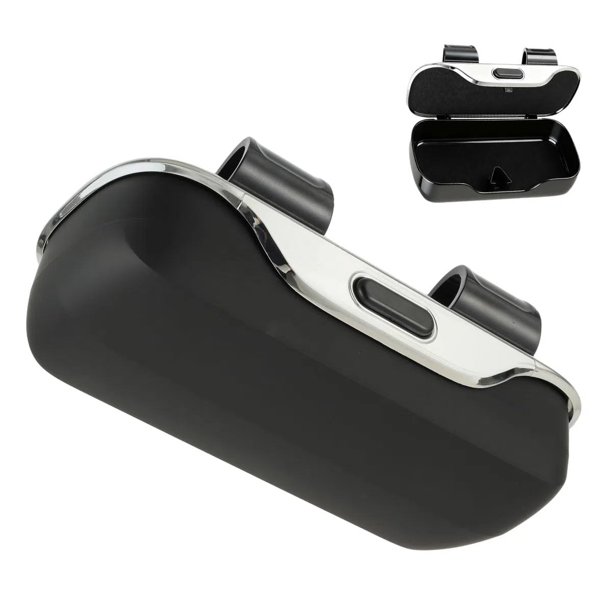 Porta gafas de sol para visera de coche, caja protectora para guardar gafas, porta gafas de sol para coche, porta gafas para coche，organizador de gafas de carcasa dura para gafas (negro)