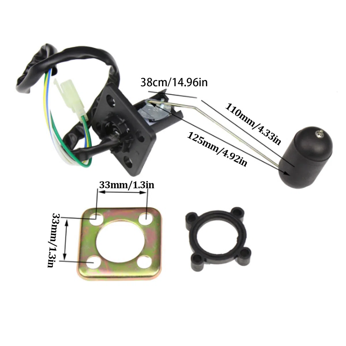 Universal Tanque De Combustible Unidad De Envío Sensor, Alamor Unidad De Sensor De Flotador del Nivel De La Gasolina del Combustible Kit del Sensor,Para RSZ 125 ZY 125