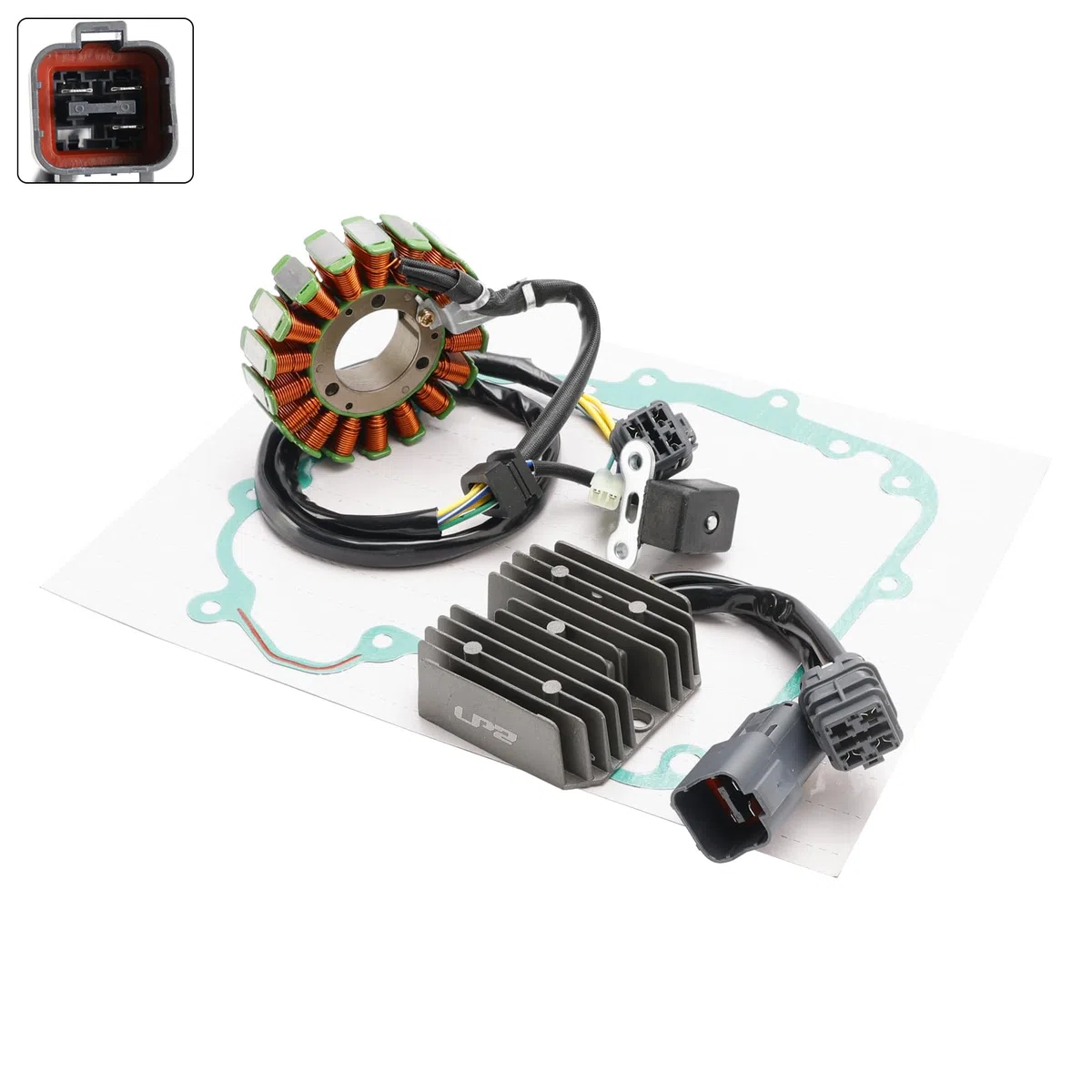 Topteng Stator Regulator Rectifier Gasket Apto para Kymco Mongoose Maxxer KXR MXU 250
