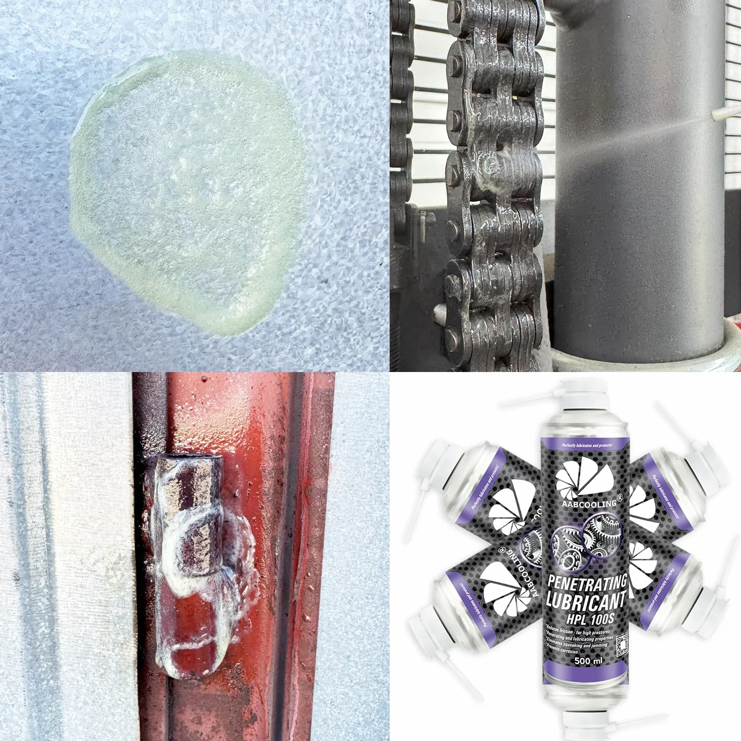 AABCOOLING HPL 100S Grasa Lubricante Penetrante en Aerosol 500 ml - Protección antidesgaste, Cadenas, Producto Multiusos, Rodamientos, Agarre perfecto, Lubricante, Elimina chirridos K3