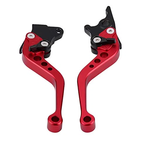 Palanca de freno de embrague, par de 22 mm 7/8 "CNC Aluminio Motocicleta Embrague Palanca de freno de tambor Manija Palanca de freno de embrague universal,(rojo)