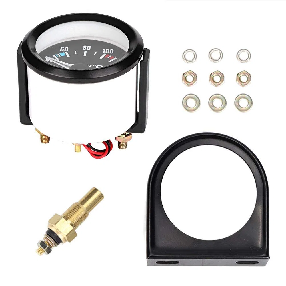 Reloj temperatura agua coche, Akozon Medidor de temperatura del agua 2 pulgadas 52 mm LED universal para coche y camión Medidor de temperatura del agua digital Herramienta de instrumento