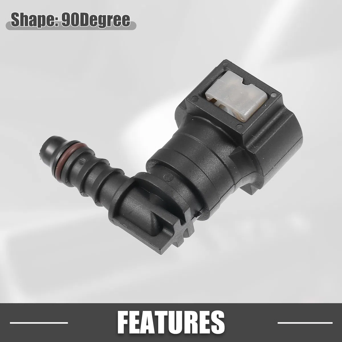 A ABSOPRO conector Rápido de Manguera de Línea de Combustible para Automóvil, 90 Grados, 3/8" (9.49Mm) Sae A 1/4" (6Mm), desconexión de Manguera de Plástico Gris (Juego de 2)