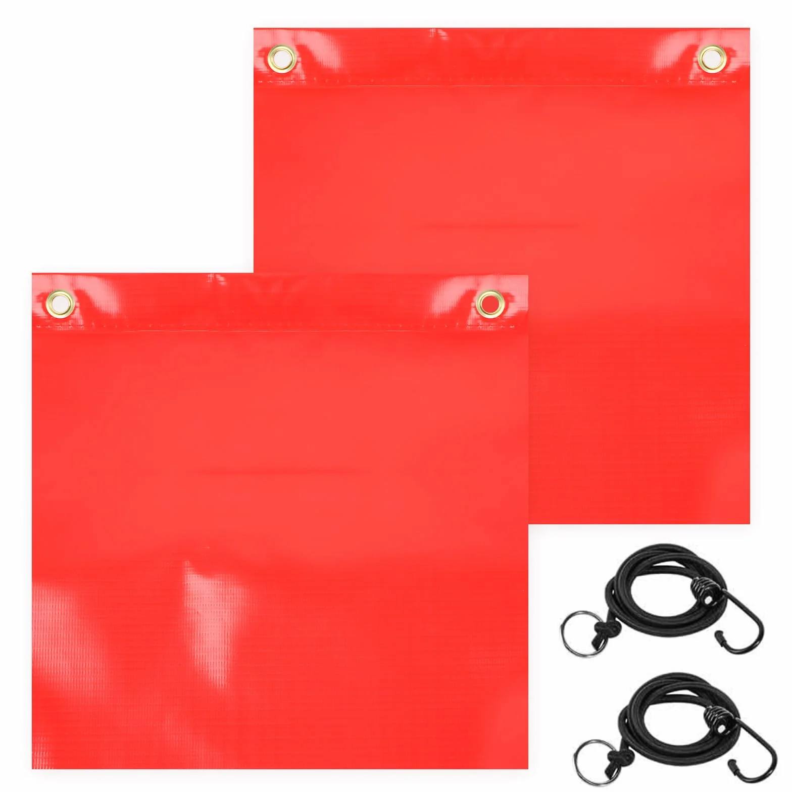 2 banderas rojas de advertencia para cargas sobresalientes, impermeables y resistentes a la intemperie, banderas de advertencia de emergencia para transporte con cuerda de goma, utilizables en