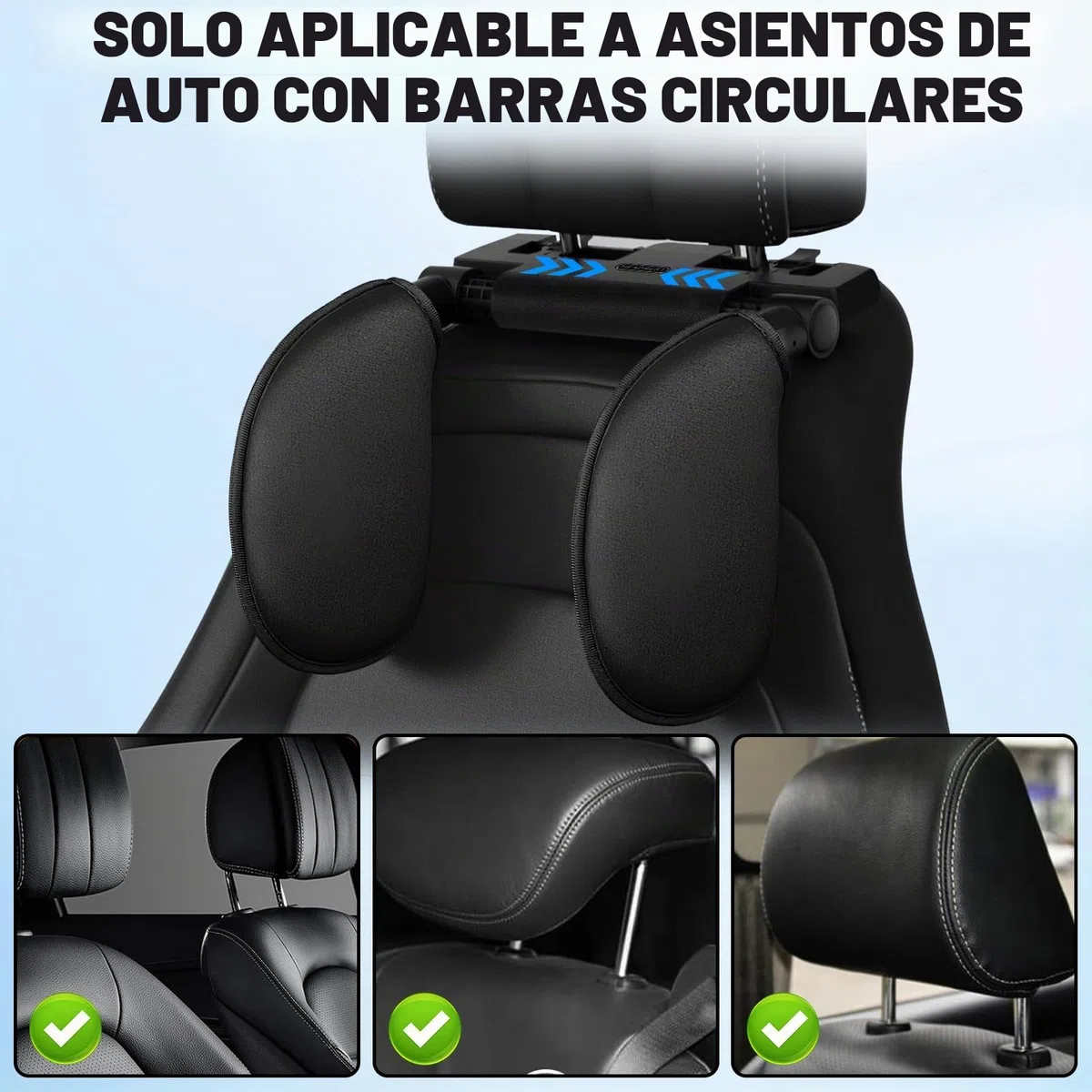 Reposacabezas de Coche,Soporte Para El Cuello Retráctil y Extraíble Almohada Lateral del Reposacabezas para Automóviles, Apto Para Niños Adultos Reposacabezas para Coche (Negro)