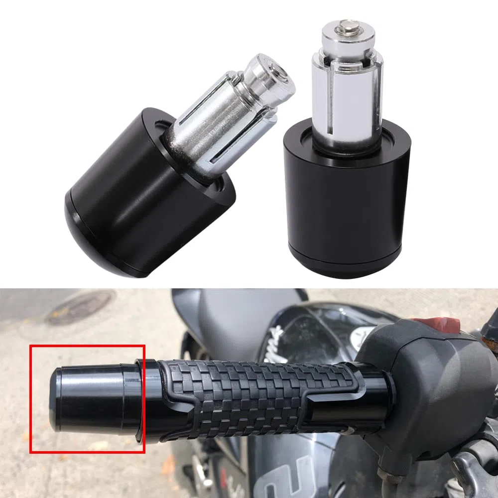 7/8" 22 mm-24 mm Tapas de extremo de manillar de motocicleta, tapones de aluminio para manillar de motocicleta compatibles con Sport Bike Street Bike Cruiser Scooter.