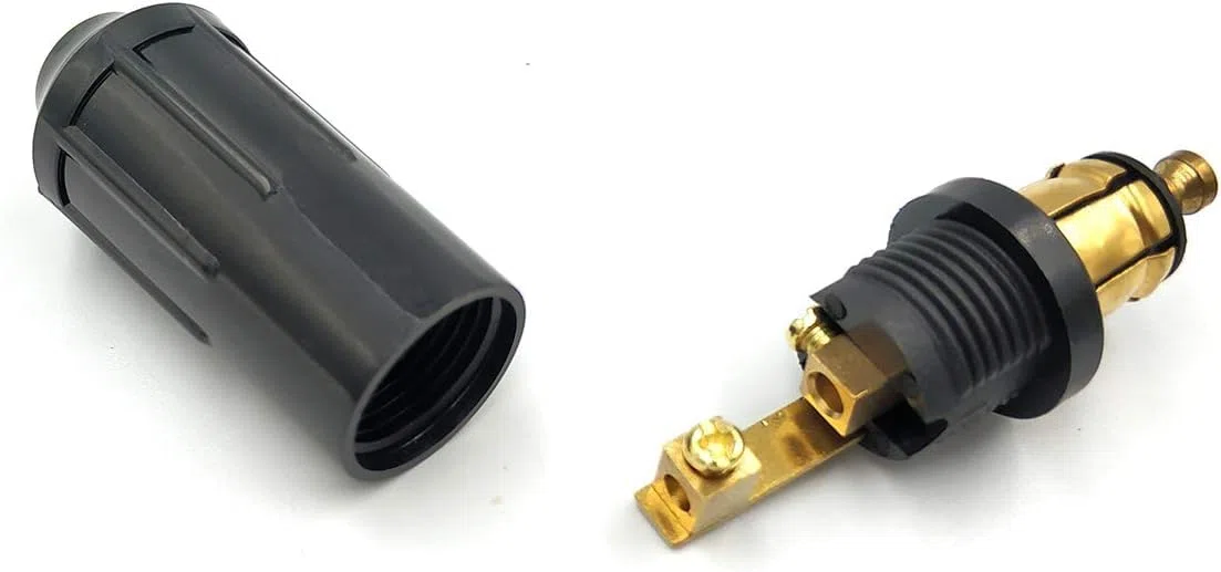 Enchufes Macho DIN Hella 12V Adaptador de Encendedor Compatible con Motos de Enchufe Europeo