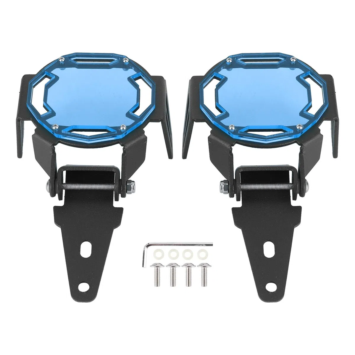 Srliya Accesorio de Motocicleta Motociclo LED Fog Guardia de Luz Cubierta Protectora LEAM LECHE PROTECTOR PARA R1200GS/R1250GS AVENTURE LC (Azul)