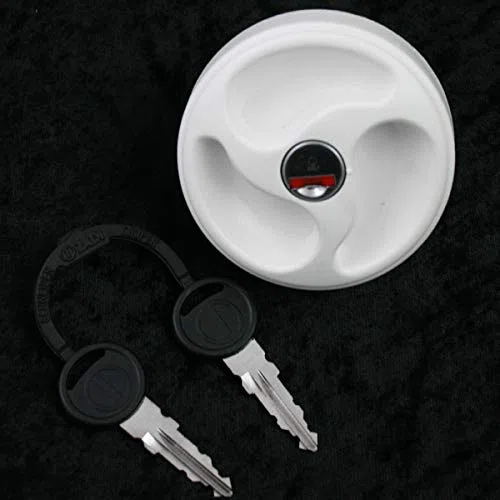 Tapa de depósito de agua para caravana, color blanco, con 3 asideros hundidos