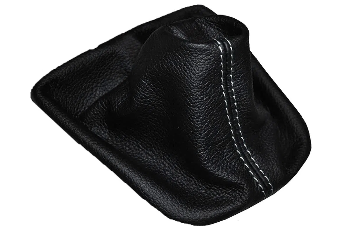 Funda para palanca de cambios compatible con Land Rover Freelander 2, piel auténtica, color negro