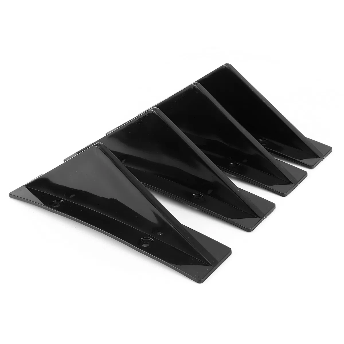 Difusor de Parachoques Trasero, alerón de Aleta de tiburón, Divisor de 4 alas, Negro Brillante con Tornillos de Montaje, Universal