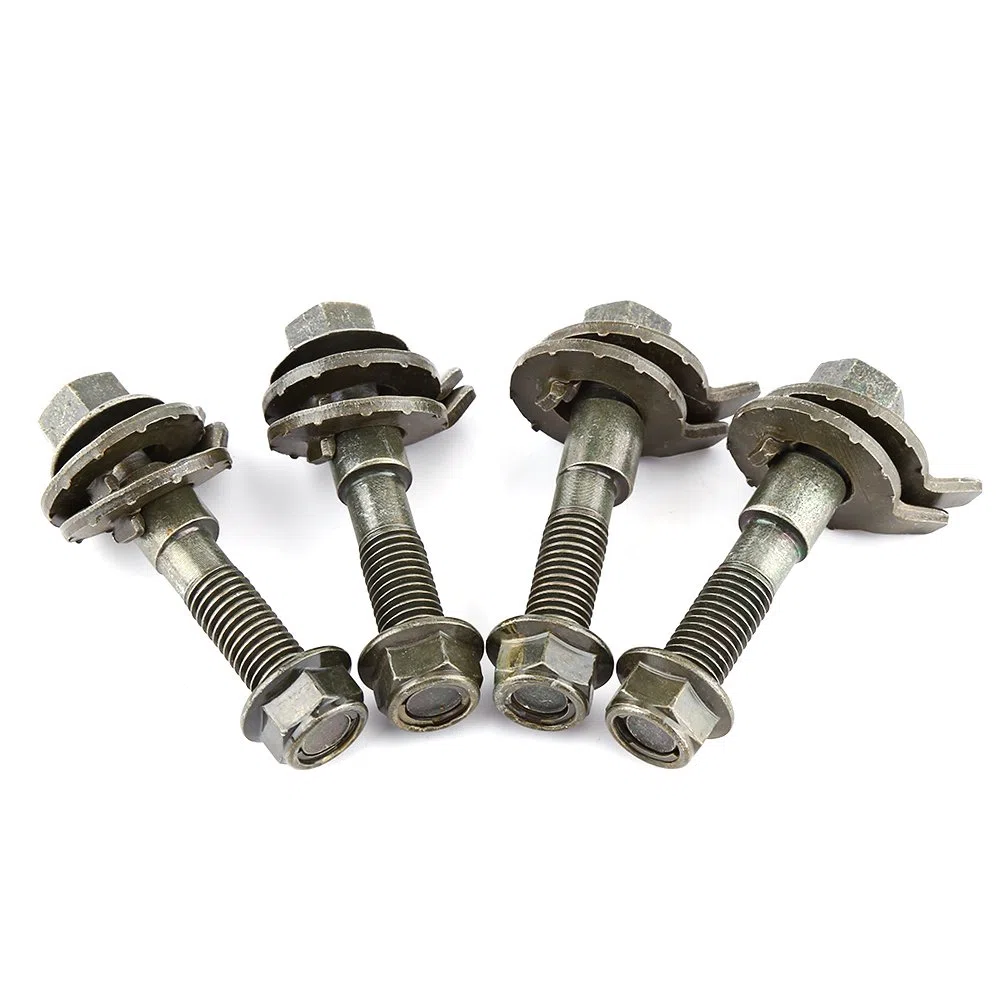 Kit de alineación, Akozon Pernos de comba 4 piezas 14 mm Alineación de acero de cuatro ruedas de acero Perno de leva del kit de inclinación ajustable