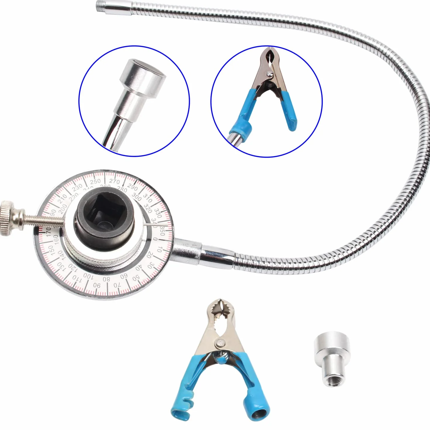 CCLIFE Goniómetro de imantado 1/2' Goniometro Llave Dinamometrica Goniometro para Llave de Torque