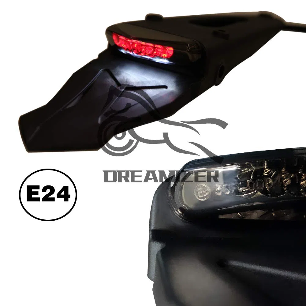 DREAMIZER Motocicleta LED Luz trasera Luz de freno Guardabarros trasero con soporte Luz para Todoterreno SMR 690 CR EXC WRF 250 450 125SX XR DRZ KLX KMX WR125