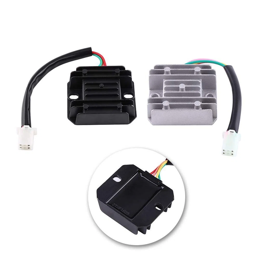Regulador de motocicleta, 4 cables 4 pines Regulador Estabilizador de rectificador Regulador de motocicleta de 12 voltios para 150-250CC Moto Scooter Ciclomotor ATV