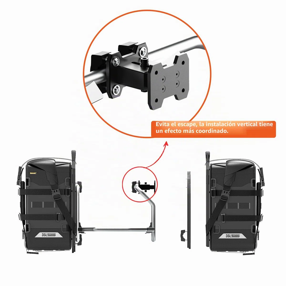 Rhinowalk Extensor de bolsa de sillín de motocicleta