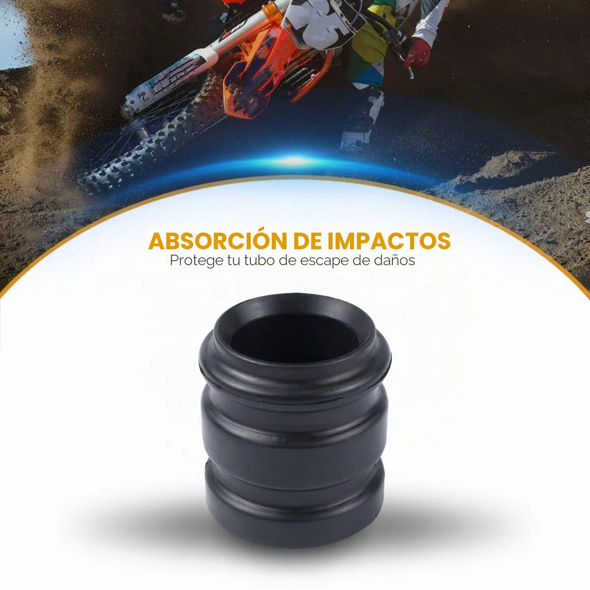 NICECNC Escape Silenciador Junta de Goma para Tubo de Escape Compatible with 250/300/EXC/MXC/XCW/XC/SX/6D/Freeride 1998-2016 Compatible with Husqvarna TE/TC 250/300 2014-2016 Ver Ajuste, Negro