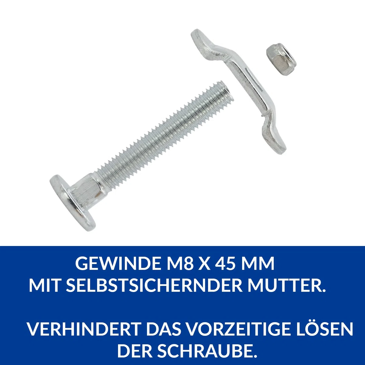 4 piezas | Accesorios de tornillo para carril aerolíneas | M8 x 45 | 500 daN | Fitting | Rieles de amarre | Herrajes finales | Accesorios finales
