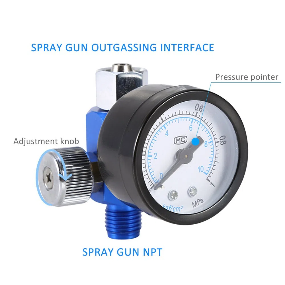 Yosoo Pistola de Pulverización Neumática Regulador de Presión de Aire Medidor + Aceite en Línea Separador de Filtro de Trampa de Agua Herramienta