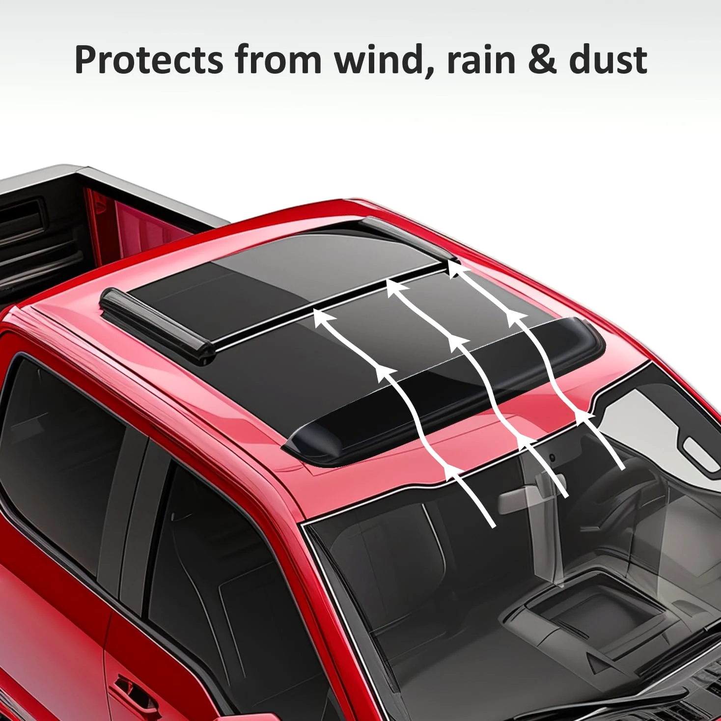 Voron Glass Deflector de Viento Extra Duradero para Techo corredizo de 37.8 Pulgadas, Deflector de Visera de Ventana de Techo de Coche con Cinta Adhesiva, Protector Universal de Sol y Lluvia Negro