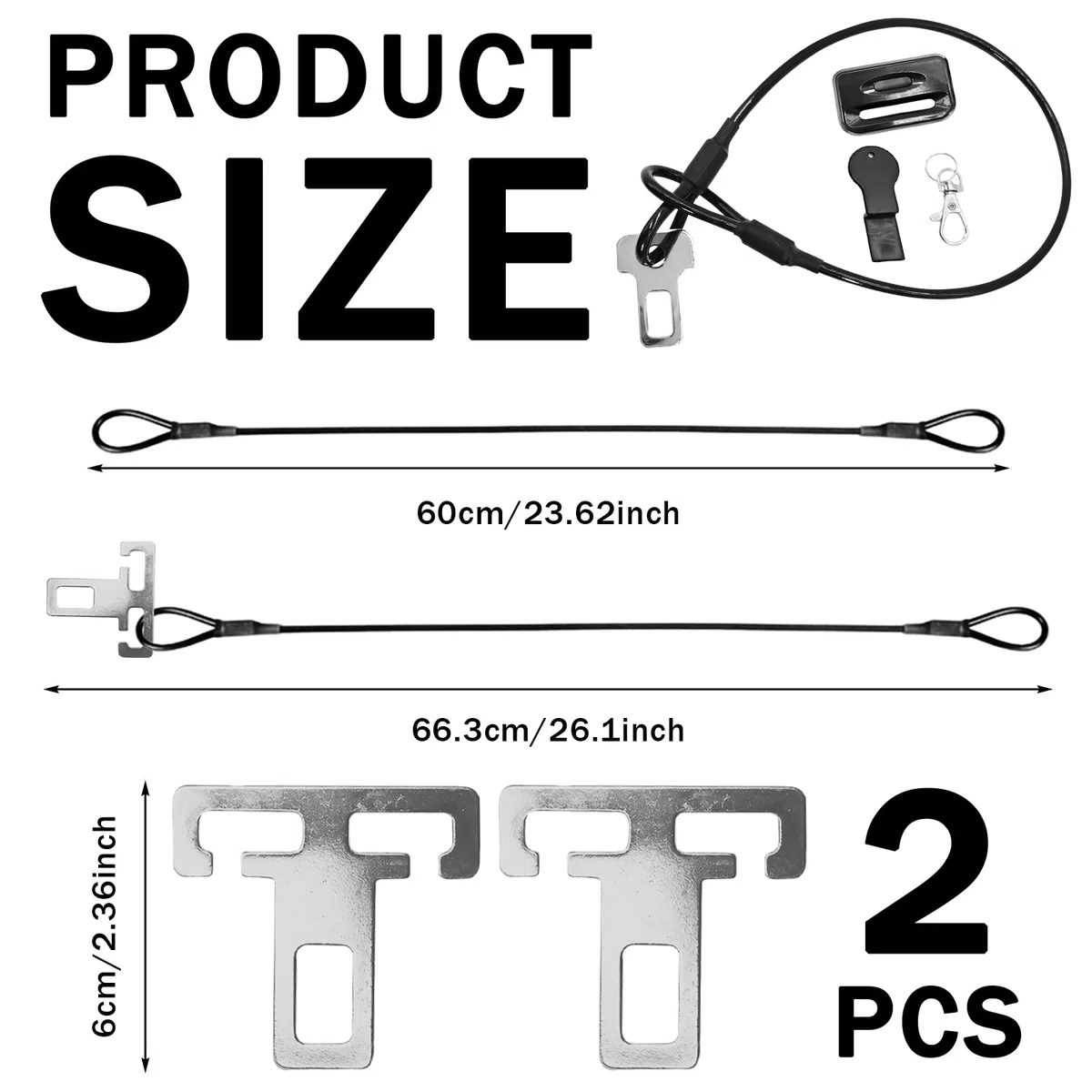 2 Set Protección contra robo para autocaravana: Protección contra robo para autocaravana, protección contra robo para la puerta de autocaravanas, resistente barra de seguridad de metal para