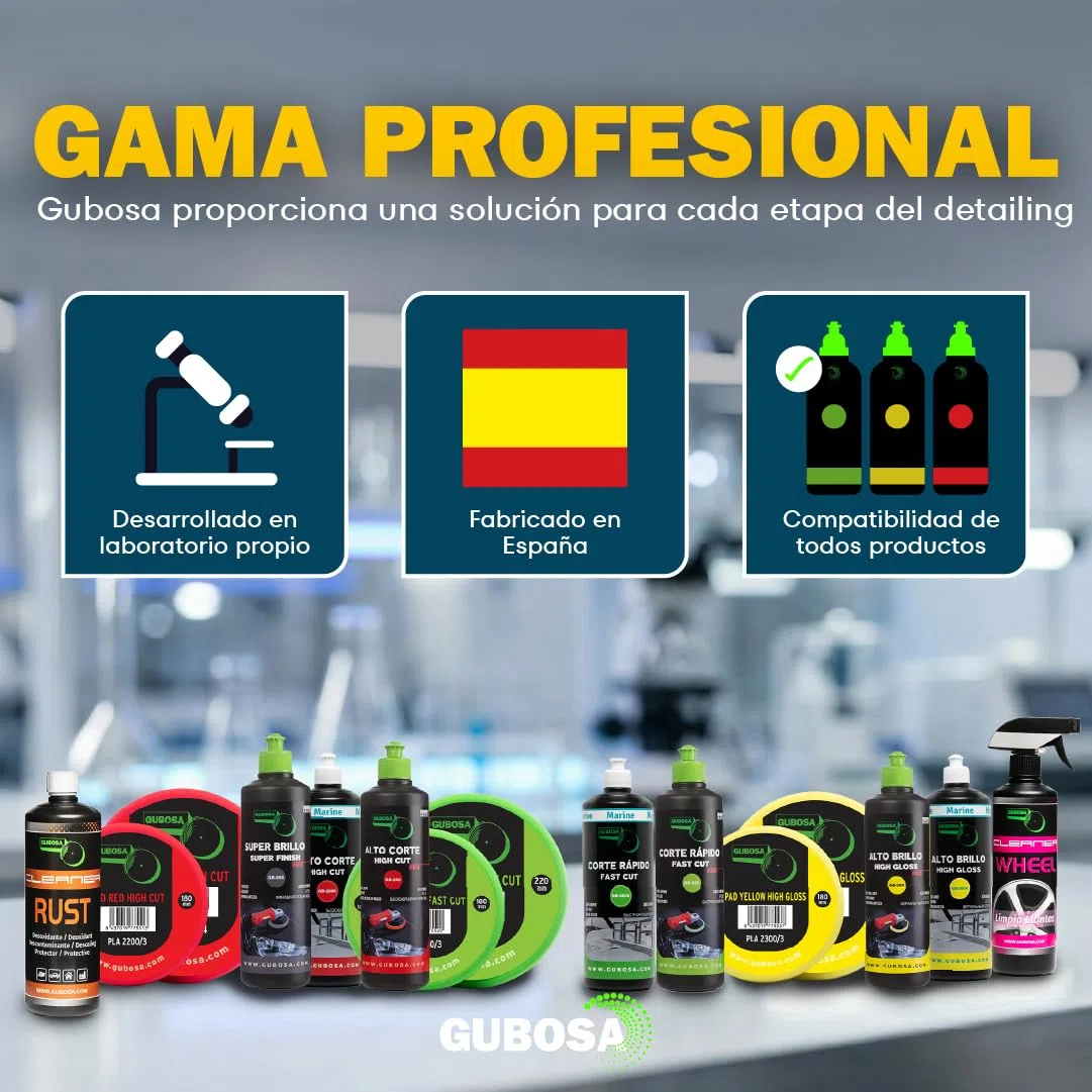 Pulimento coche alto brillo profesional sin silicona para carroceria pulimento arañazos quita arañazos coche polish abrillantador pintura efecto espejo detailing limpieza 500 ml | GUBOSA
