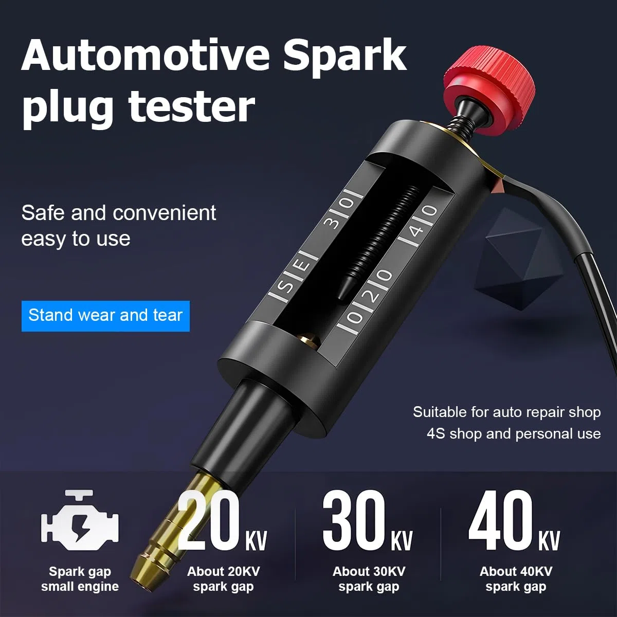 CGEAMDY Probador Bujías Probador Bobina Encendido Del Motor, Probador De Chispa De Encendido Ajustable Del Coche, Herramienta Diagnóstico Automático Bujía, Detector Línea Alto Voltaje Para Automóvil