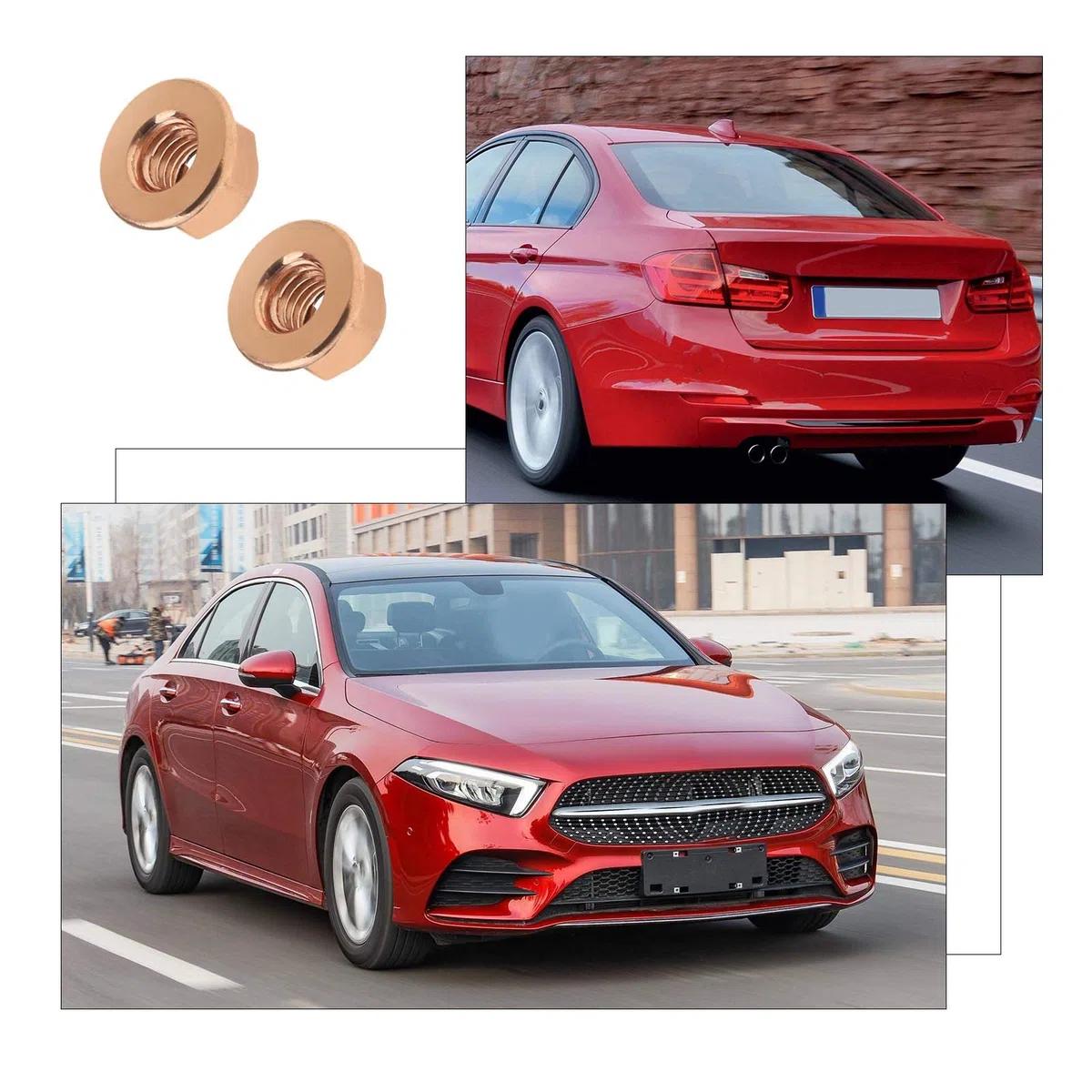 Create idea 20 unids M10 colector de escape tuercas hexagonales chapado en cobre Hex Self Lock Tuerca con brida 18301737774 piezas de repuesto de coche