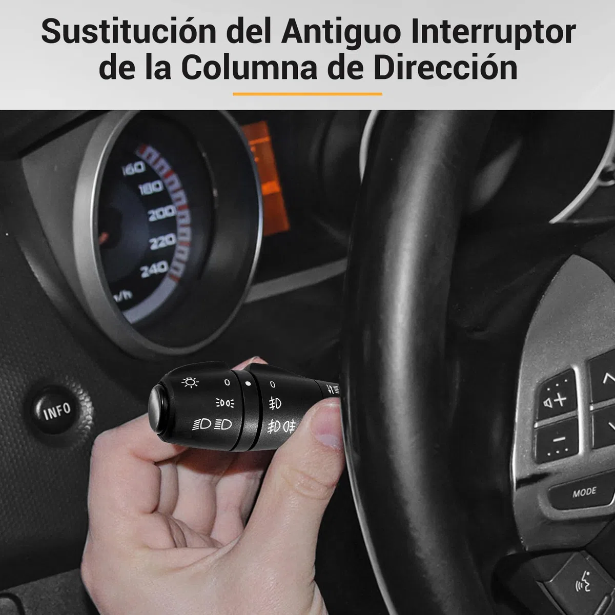 Interruptor Indicador de Columna de Dirección, Mando Luces para Sandero, Dokker, Duster, Lodgy, Logan, Stepway, Interruptor Tallo Indicador Faro 8201167988 681726046R 255405056R 255400337R