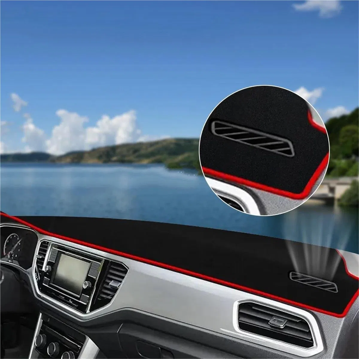 Alfombrilla Protectora Para Salpicadero De Coche Para Mitsubishi Para Outlander 2005-2012(Black Side LHD)