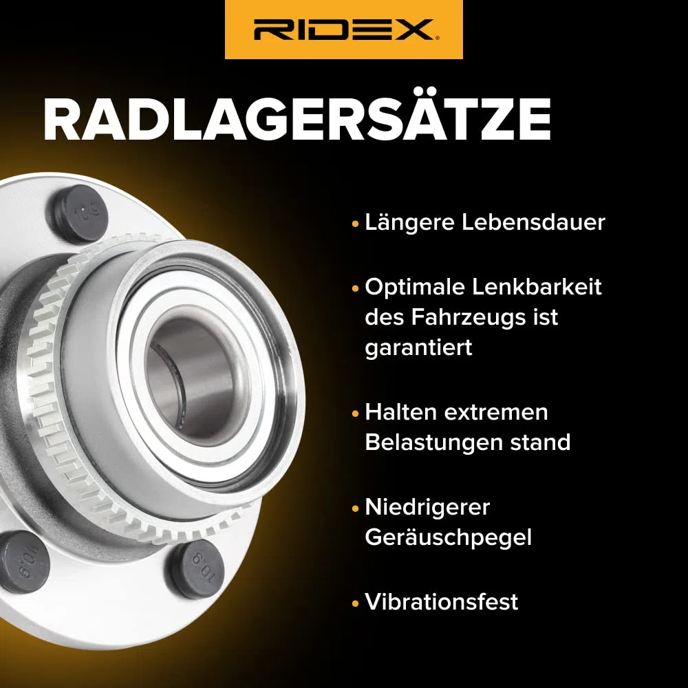 RIDEX 654W0442 Juego de cojinete de rueda Trasero ambos lados Compatible con CITROËN C3 II SC