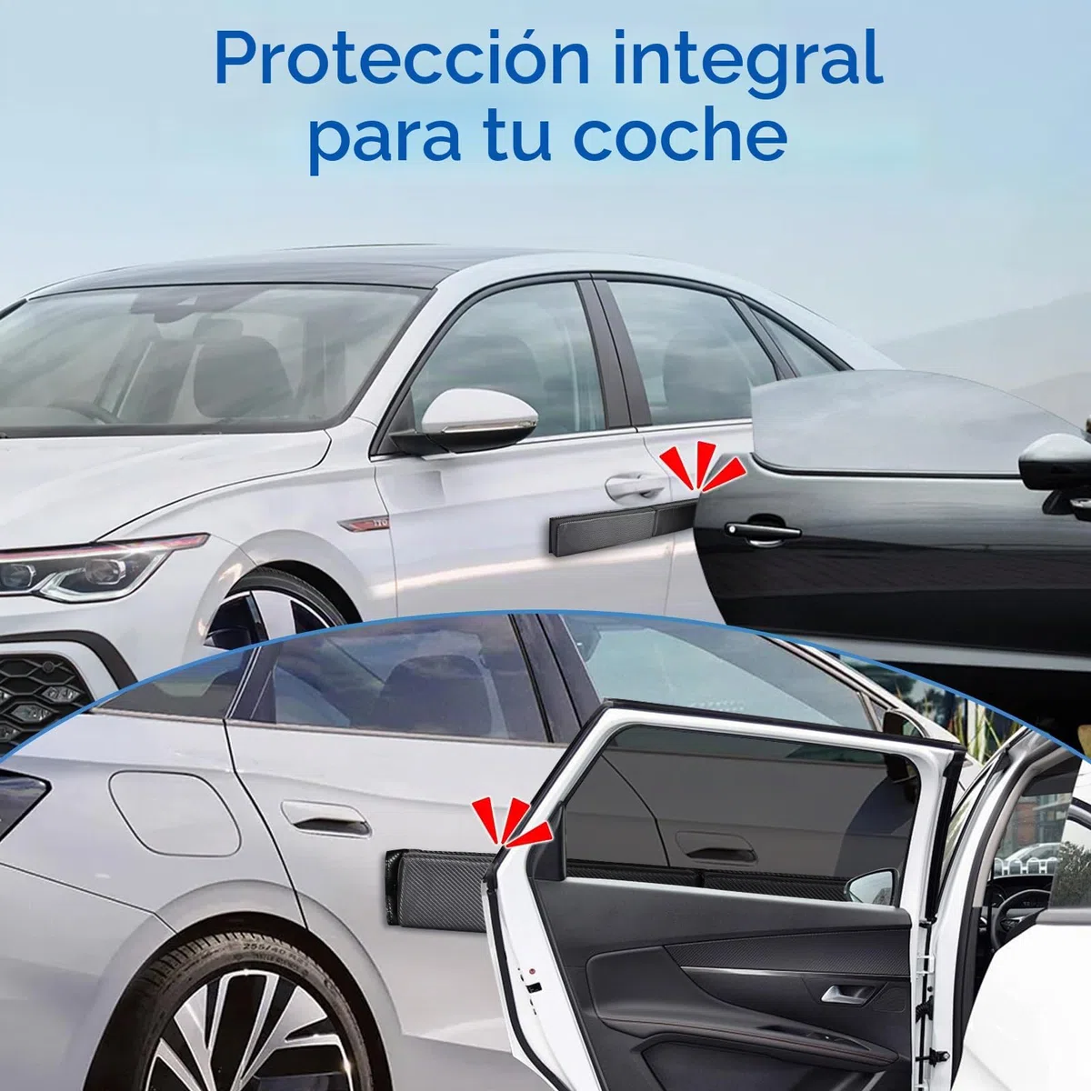 Hivexagon Protector magnético para Puerta de Coche, no Aluminio, Acolchado extraíble de Fibra de Carbono Suave, Evita arañazos y abolladuras (80 cm) (Gris)