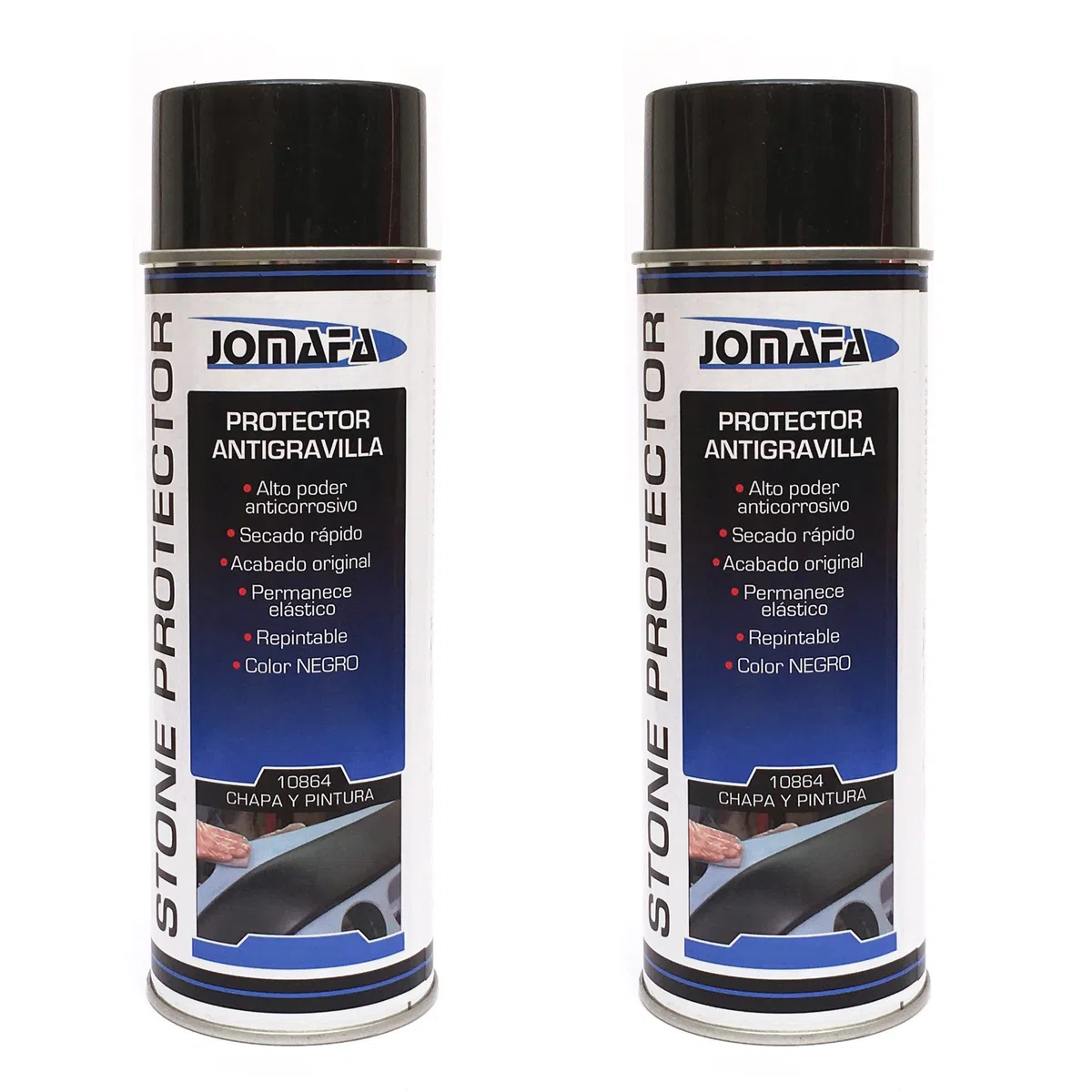 2 x Spray antigravilla color negro 500ml protector bajos de coches - pasos rueda